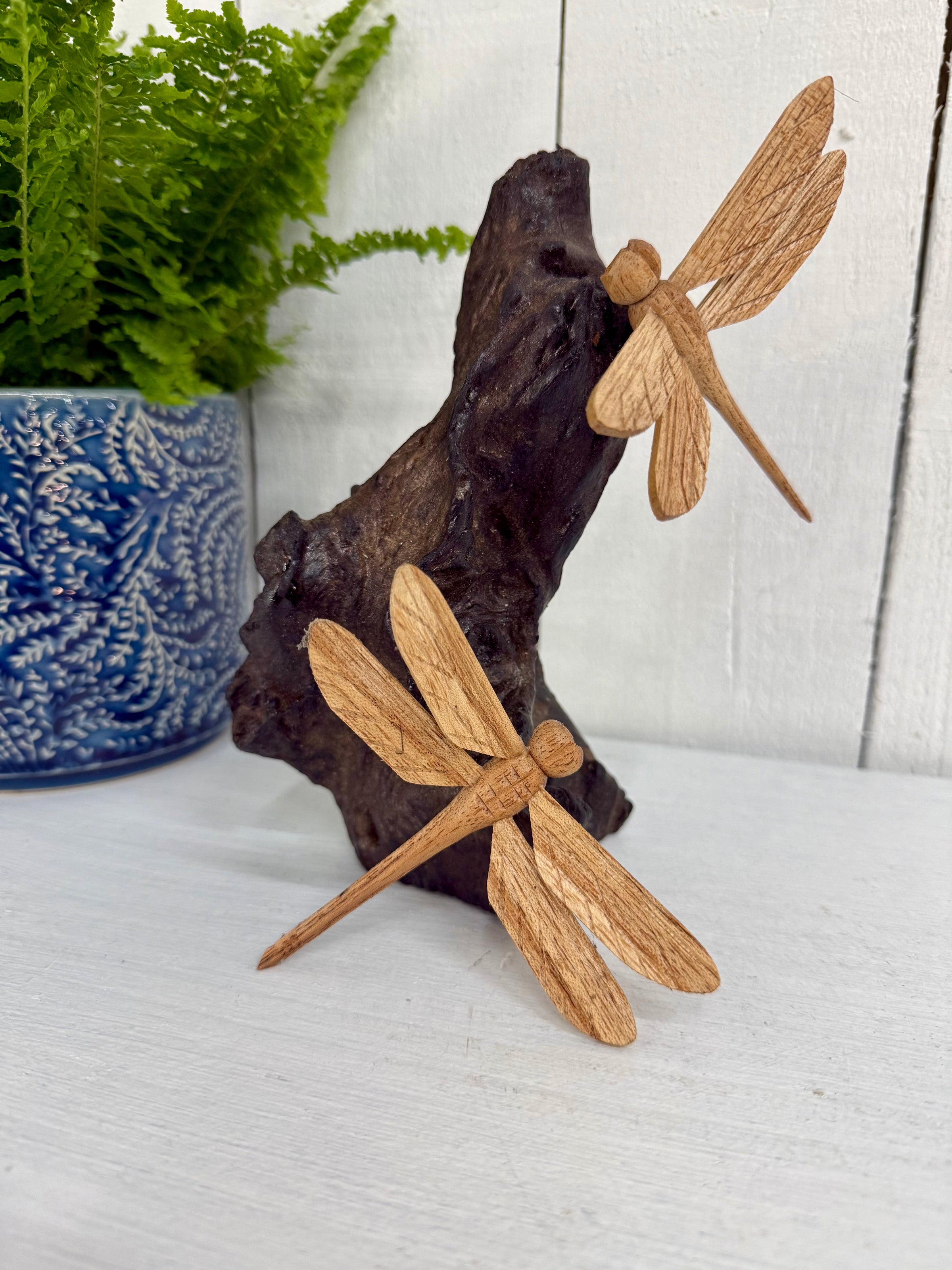 Dragonflies on Log Hanging Ornament
