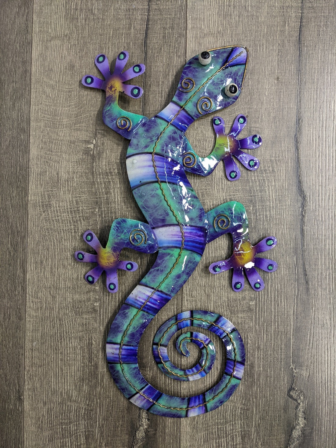 Large Metal Wall Gecko