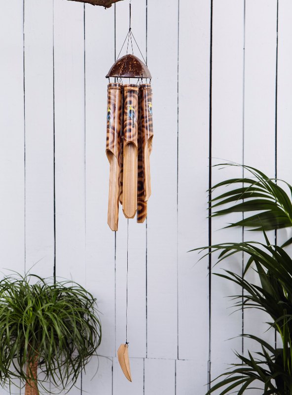 Bamboo Painted Bird Windchime