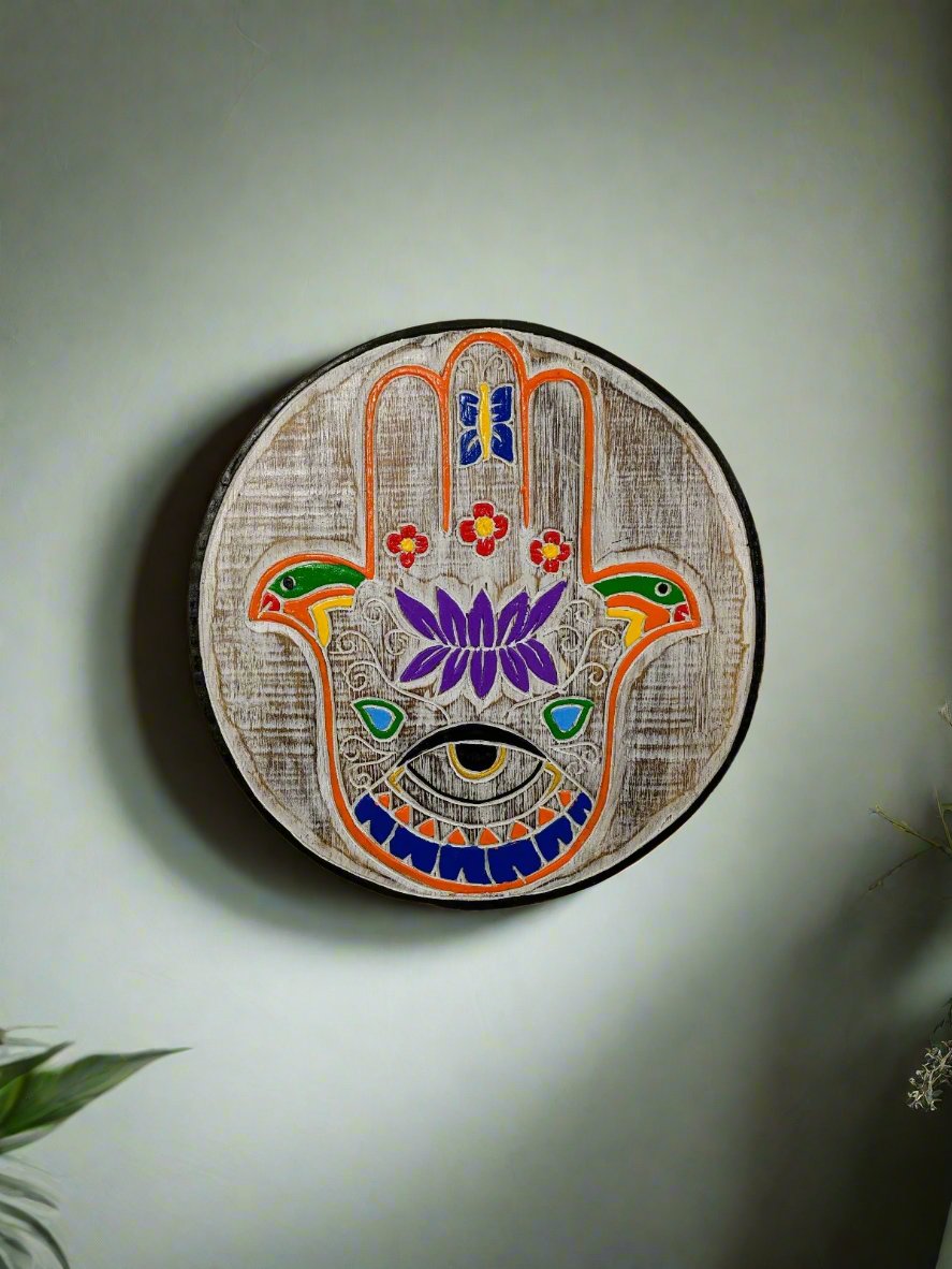 Round Hand Of Fatima Wall Plaque