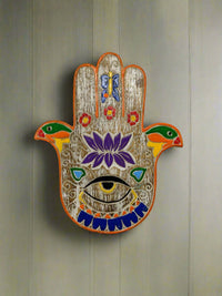 Hand Of Fatima Lotus Wall Plaque