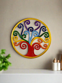 Round Cut Out Rainbow Tree Of Life Plaque