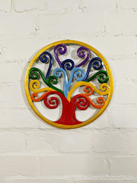 Round Cut Out Rainbow Tree Of Life Plaque