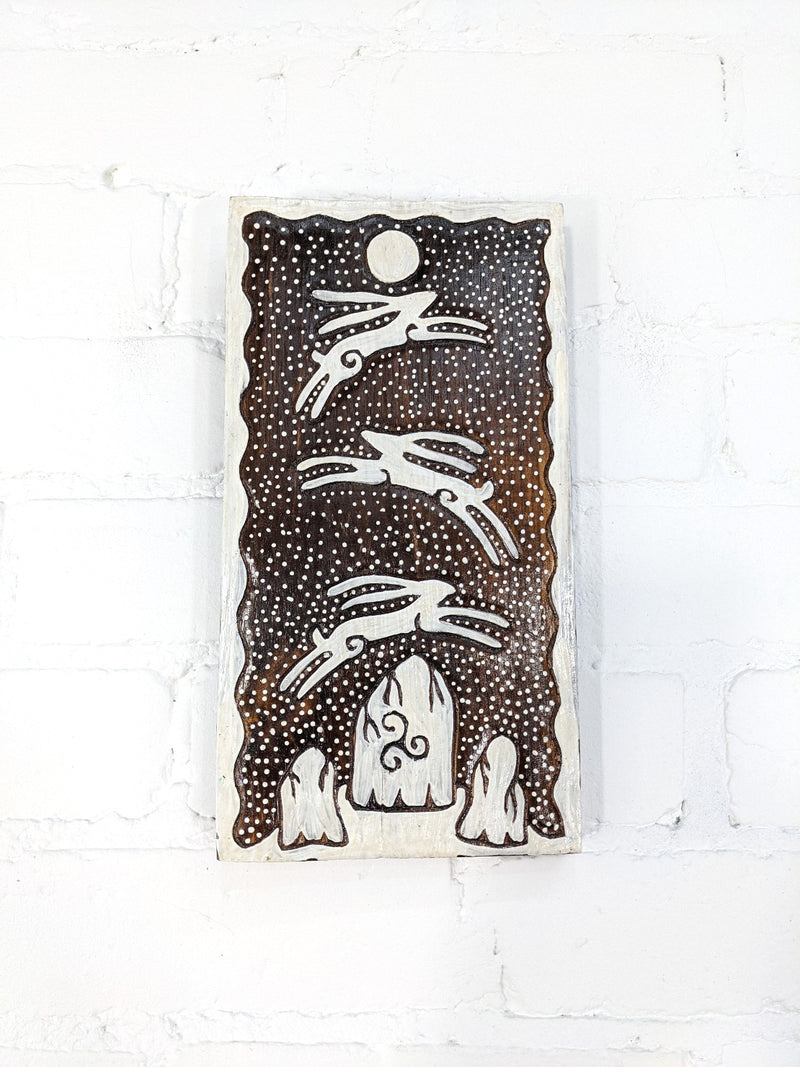 Hares & Moon Plaque