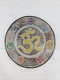 Round Om & Chakra Plaque