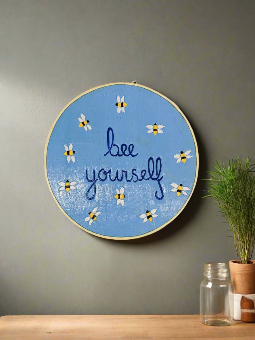 Bee Yourself Wooden Wall Plaque
