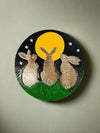 Hares And Moon Wooden Wall Plaque