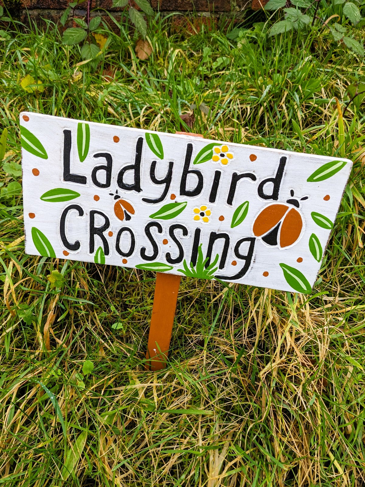 Ladybird Crossing Sign Post