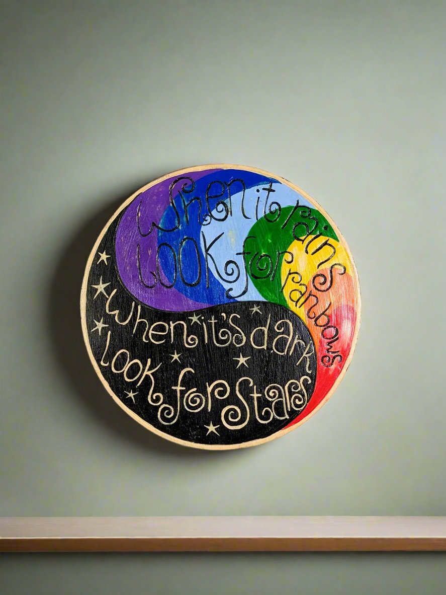 When It Rains... Round Wall Plaque