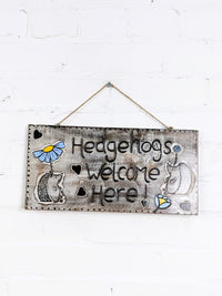 Hedgehogs Welcome Wall Plaque