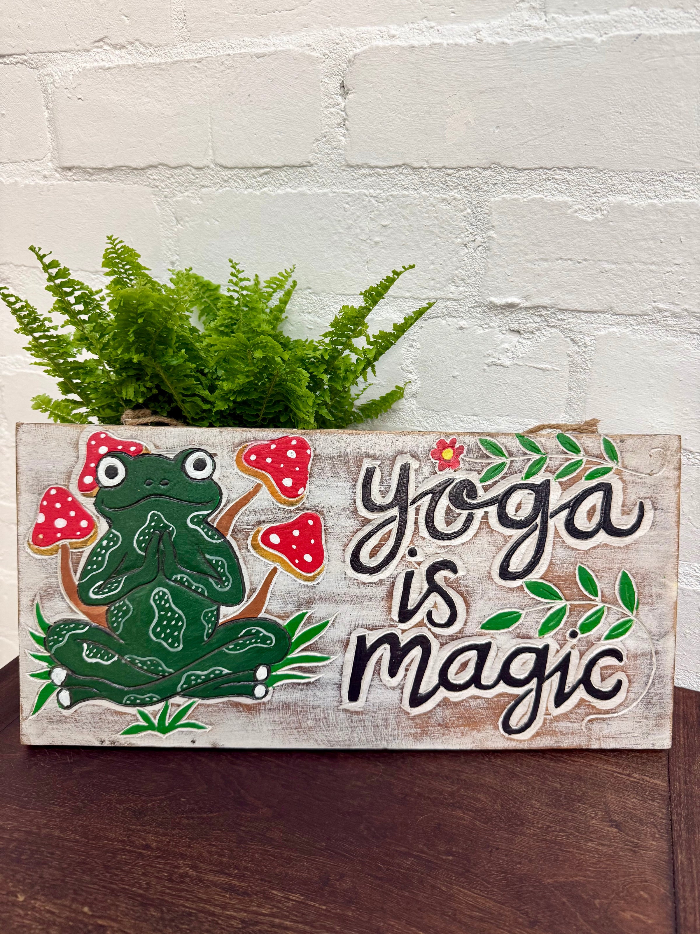 Yoga is Magic Frog Plaque