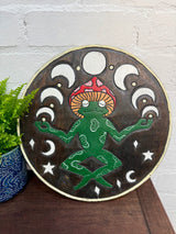 Round Meditating Frog Plaque