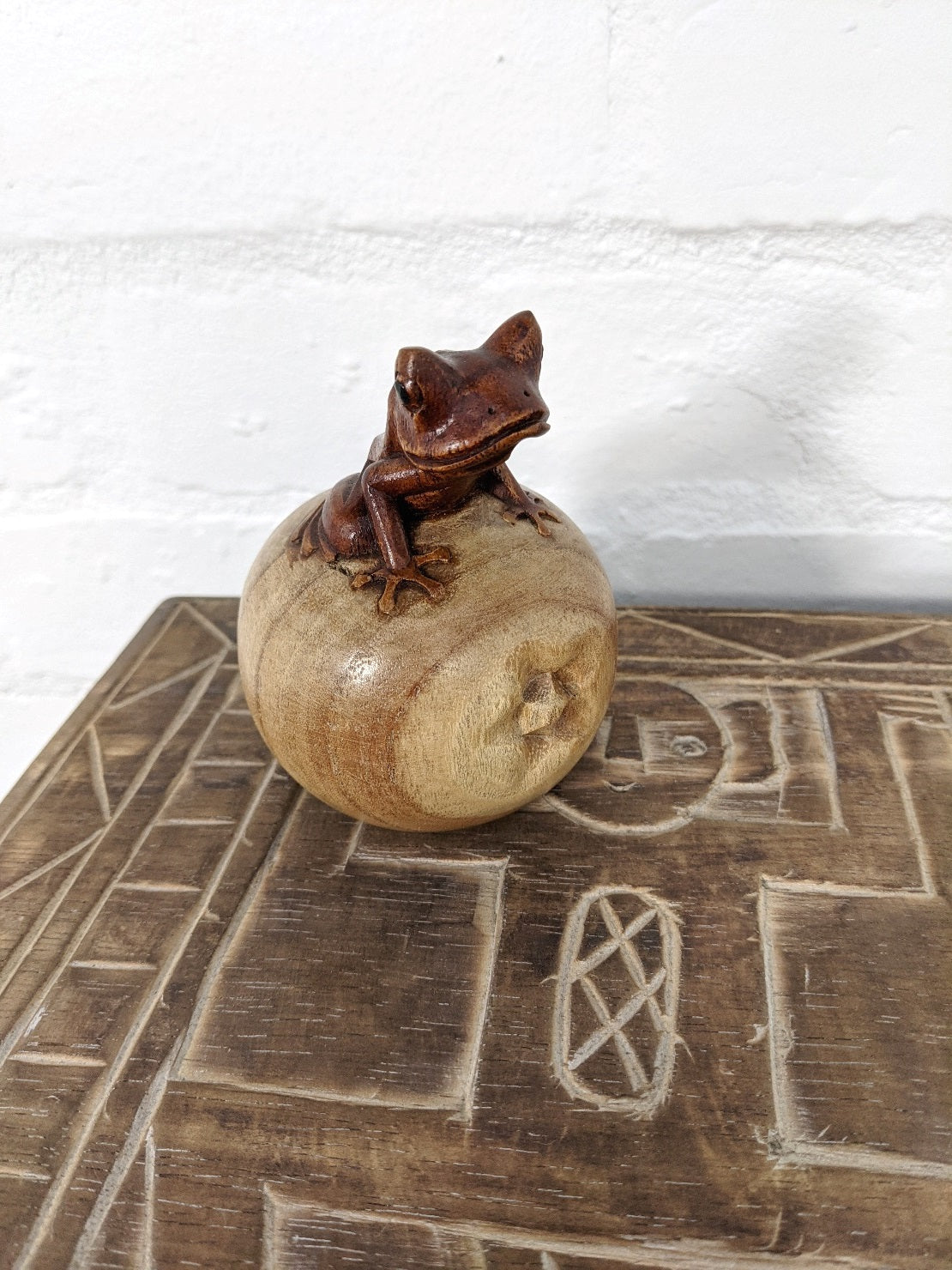 Frog Sitting On Apple