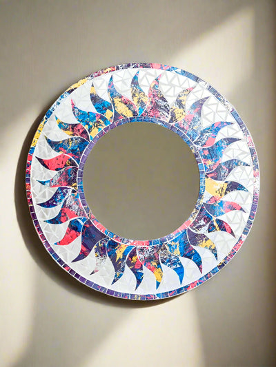 Glittery Sun Mosaic Mirror