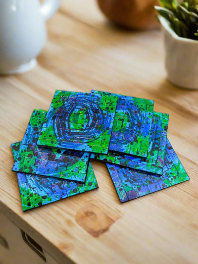 Set Of 6 Mosaic Square Coasters