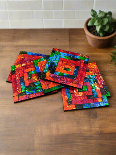 Set Of 6 Mosaic Square Coasters