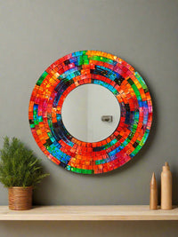 Round Mosaic Mirror