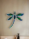 Blue Mosaic Dragonfly Wall Plaque