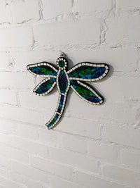Blue Mosaic Dragonfly Wall Plaque