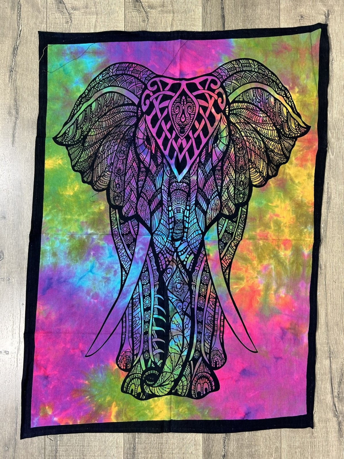 Tie Dye Rainbow Elephant Wall Hanging