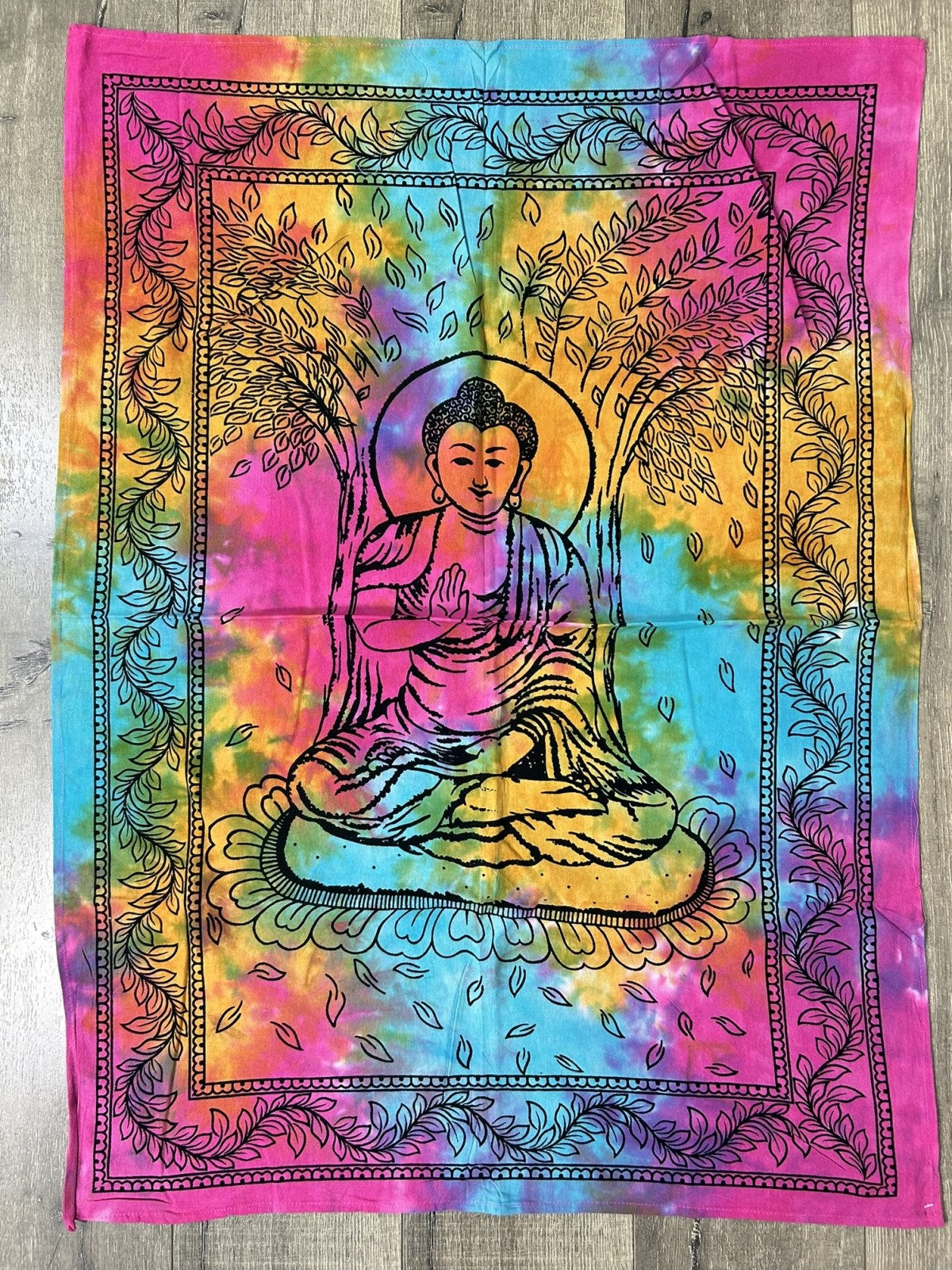 Tie Dye Rainbow Buddha Wall Hanging