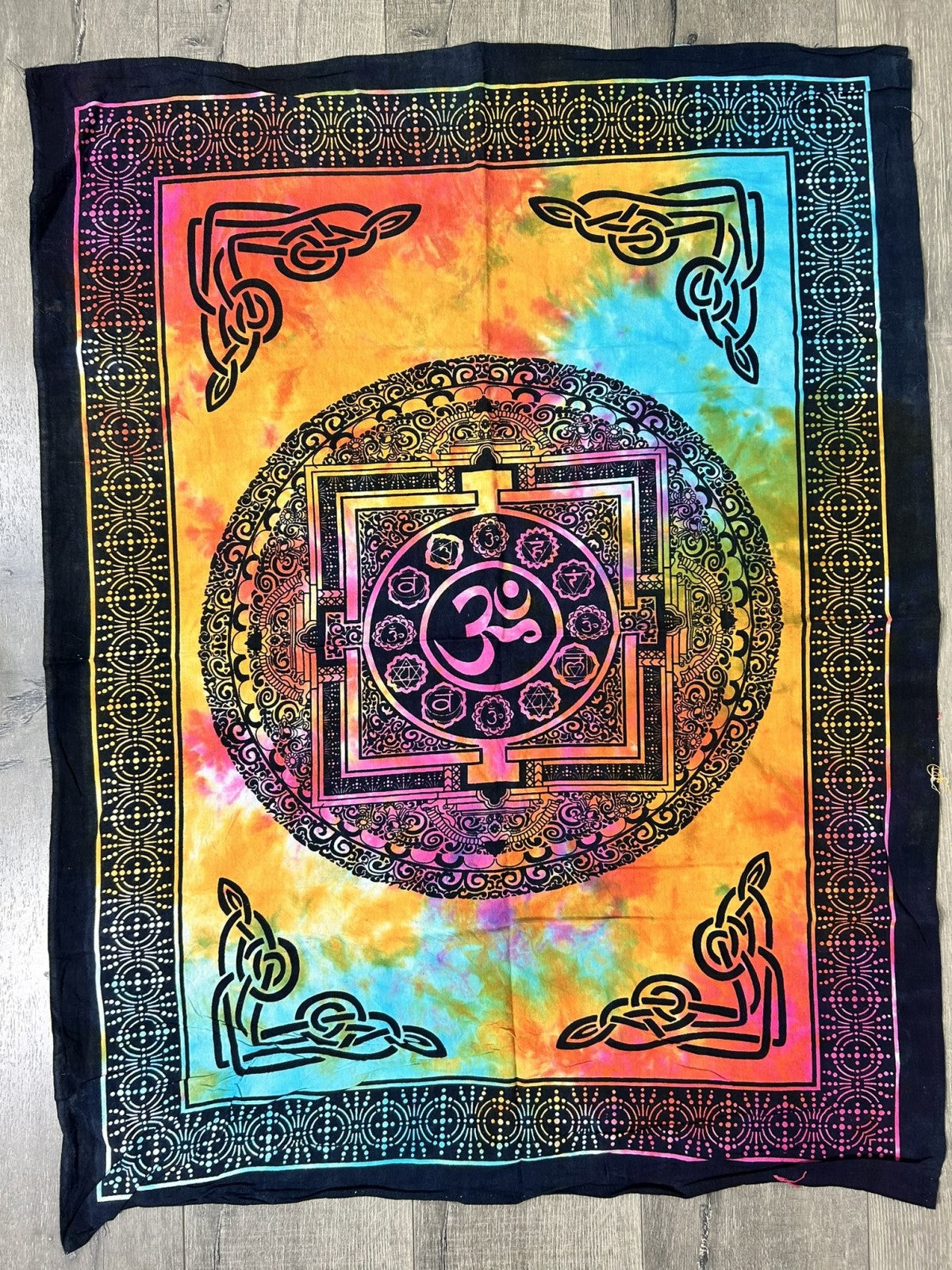 Tie Dye Rainbow Ohm Wall Hanging