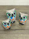 Set of 3 Colourful Owls