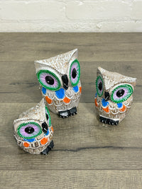 Set of 3 Colourful Owls