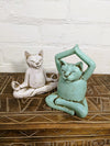 Set Of Two White & Yoga Cats