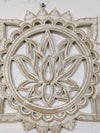 White Lotus Cut Out Wooden Wall Plaque