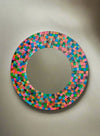 Round Rainbow Mosaic Mirror