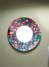 Round Rainbow Mosaic Mirror