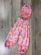 Kids Two Piece Floral Top And Harems