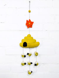 Felt Beehive & Bees Mobile