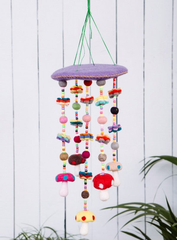 Hanging Felt Mushroom Mobile