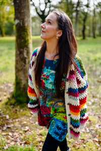 Multi Crochet Wool Cardigan