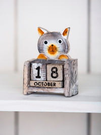 Wooden Cat Calendar
